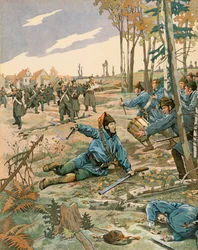 Jacques Marie Gaston Onfroy de Breville dit JOB (1858-1931) - ベルギーの歴史。Berchem Lez Antwerpの戦いで、Frederic de Merode (1792 - 1830)が10月24日にオランダ軍との戦いで致命的な負傷を負う。