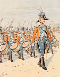 Jacques Marie Gaston Onfroy de Breville dit JOB (1858-1931) - フランス軍の常時着用の衣装。軽装歩兵第15連隊の太鼓（1807年～1812年）、個人蔵