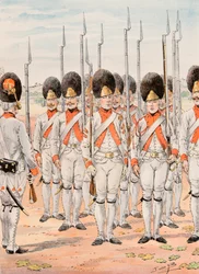 Jacques Marie Gaston Onfroy de Breville dit JOB (1858-1931) - フランス軍の常時着用していた服装。オルレアン・インファンテリー連隊の擲弾兵（1765年～1775年）、個人蔵