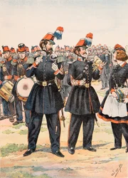 Jacques Marie Gaston Onfroy de Breville dit JOB (1858-1931) - フランス軍の常備軍服。モブリーガードのタンブール少佐、音楽指揮者、カンティニエール