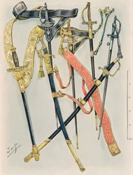 Jacques Marie Gaston Onfroy de Breville dit JOB (1858-1931) - フランス軍の常時着用していた衣装。州兵の武器、XII年の規定、個人蔵