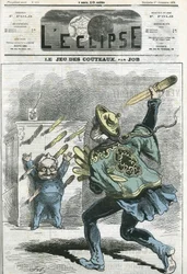 Le jeux des knives, Adolphe Thiers (1797-1877), フランスの歴史家・政治家。12月1日付ジョブ社「L