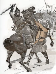 ブミュールの戦いでのルイ6世ル・グロ（1119年）「戦争でもチェスでも、フランスの王を連れて行かない！」